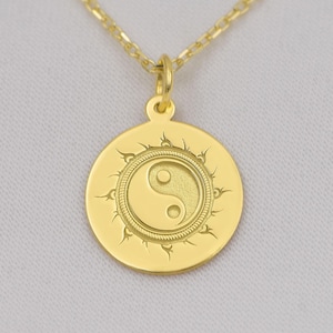 14K Solid Gold Yin Yang Necklace - Symbol of Balance and Harmony | Gold Yin Yang Pendant | Spiritual Jewelry | Unique Gift for Her