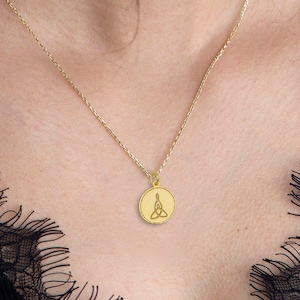 本物の 14k 純金製母と娘のケルトノットネックレス、Demir Uluer 作 - 上品なケルトノットの母のジュエリー - 彼女への贈り物 - 母への贈り物