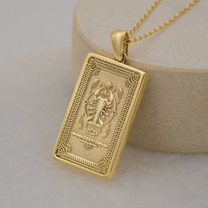 Double Sided Scorpio The Death Tarot Zodiac Necklace By Demir Uluer - Dainty Boho Pendant - Astrology Jewelry - Gift For Best friend
