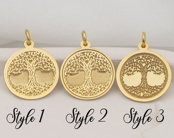 Echte 14k Solid Gold Baum des Lebens Halskette Von Demir Uluer - Personalisierter Baum des Lebens Anhänger - Stammbaum des Lebens Schmuck - Geschenk für Sie