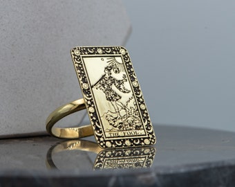 Astrology Ring The Fool Tarot Card Ring Silver Tarot Jewelry Tarot Gifts Gift For Her Mom Gifts Personalized Ring by Uluer jewelry