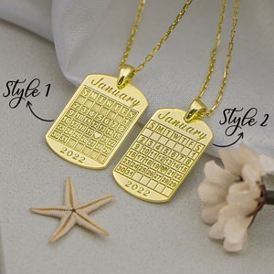 Birth Year Necklace - Personalized Date Pendant - Custom Calendar Jewelry - Mom Birthday Gift - Summer Gift -Christmas Gift Best friend Gift
