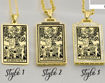 The Judgement Silver Tarot Card Necklace Tarot Gifts Tarot Pendant  Tarot Jewelry Gold Gift for Her,Him by Uluer Jewelry