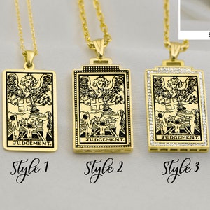 The Judgement Silver Tarot Card Necklace Tarot Gifts Tarot Pendant  Tarot Jewelry Gold Gift for Her,Him by Uluer Jewelry