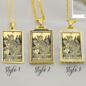 Tarot Necklace , The Empress Tarot Cards Necklace Gold  Silver Tarot Pendant Tarot Gifts Tarot  Jewelry Gold  Gift for Her Him Uluer Jewelry
