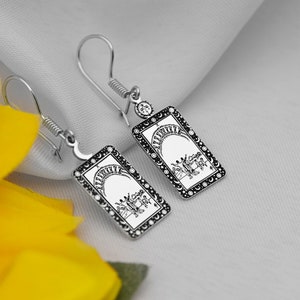 Tarot Earrings Gold or Sterling Silver Ten of Cups - Occult Jewellery - Witchy Earrings Celestial Earrings Best friend Gift Anniversary Gift