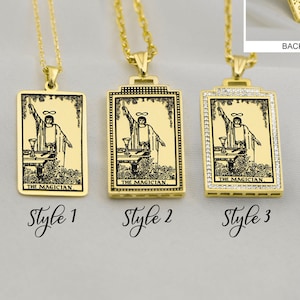 Tarot Pendant The Magician Tarot Card Necklace Silver  Tarot  Jewelry Gold Tarot Gift Gift for Her Him By Demir Uluer