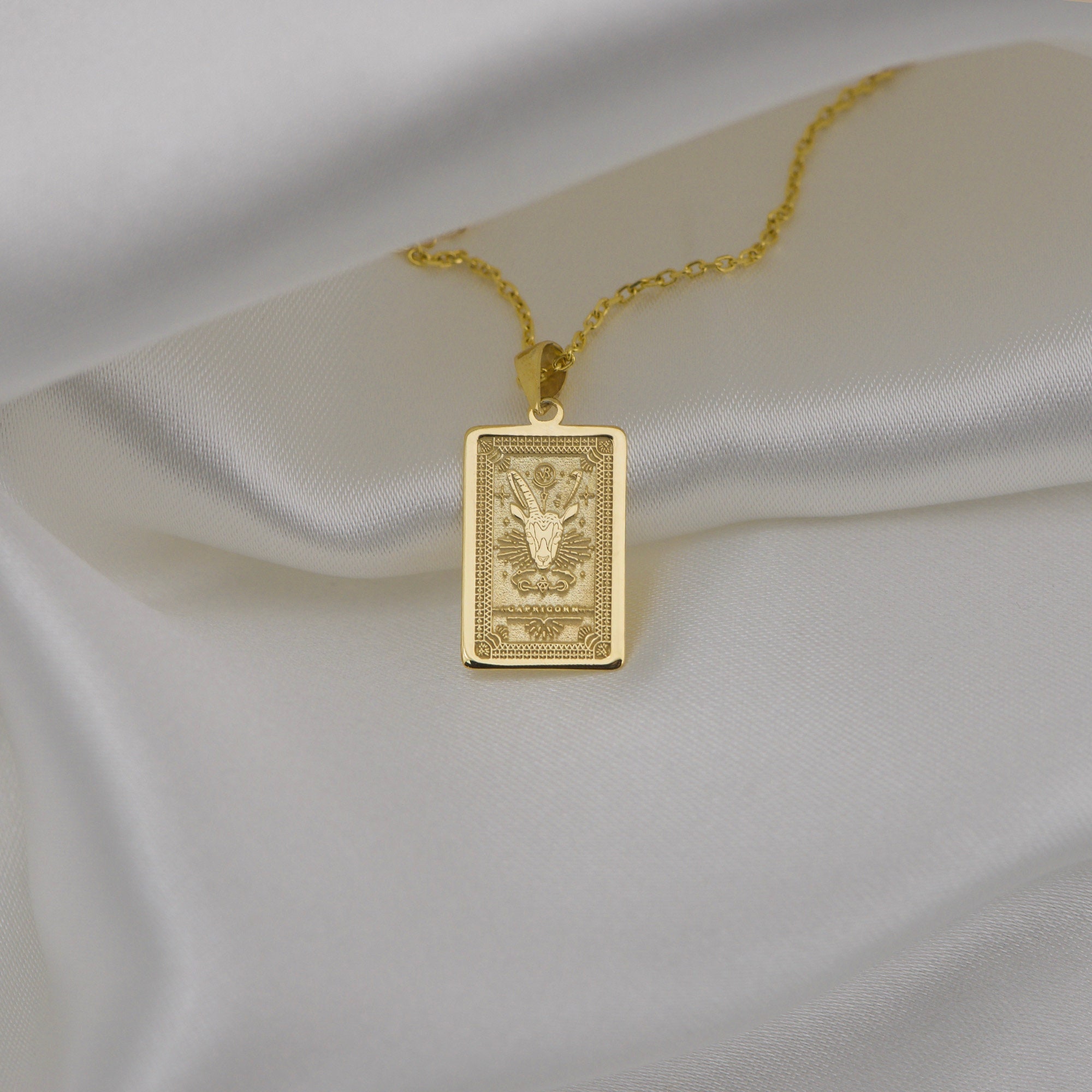 14K Solid Gold Capricorn Zodiac Sign Pendant - Personalized Zodiac Neckalce - Astrology Jewelry - Horoscope Gift for Her - Birthday Gifts