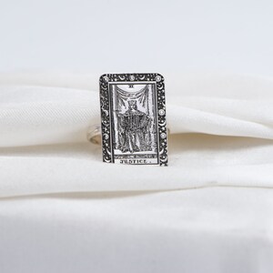 Tarot Ring , The Justice Tarot Card Silver Ring Tarot Jewelry Astrology Ring  Gift For Her Mom Gifts Personalized Ring by Uluer jewelry