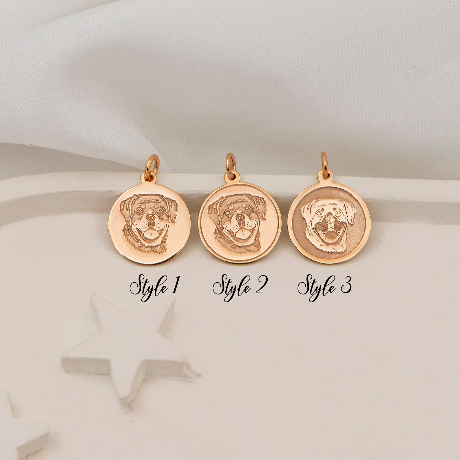 Gold Rottie Real 14k Solid Gold Rottweiler Necklace by Demir Uluer ...