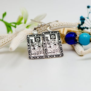 Tod Tarot Karte Ohrringe Gold oder Silber-Tarot Schmuck Geschenke-Magische Ohrringe-Mystische Ohrringe-Geschenk für sie-Geschenk für Mama Uluer