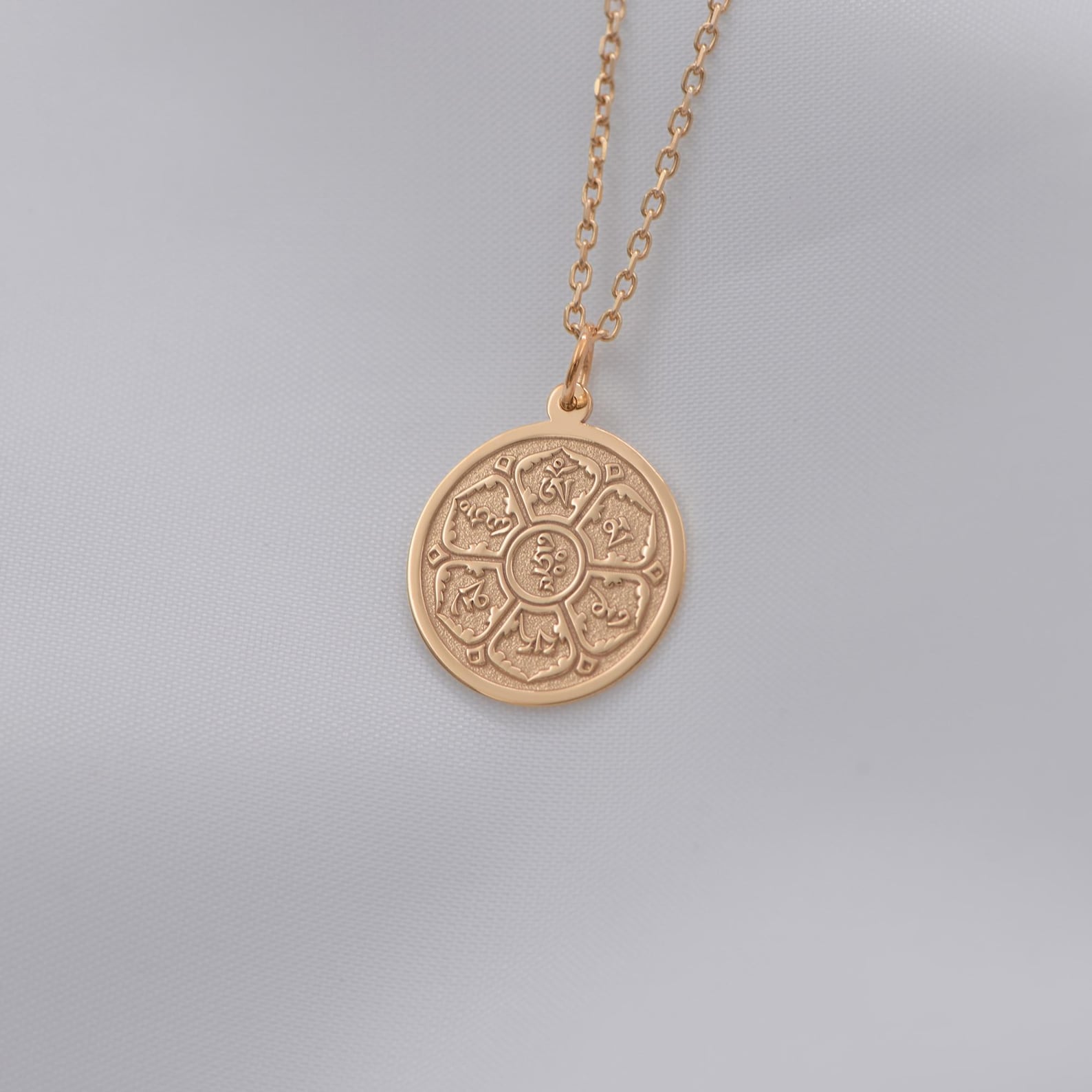 Hum Pendant 14K Solid Gold Om Mani Padme Hum Necklace – Tibetan Mantra Pendant ...
