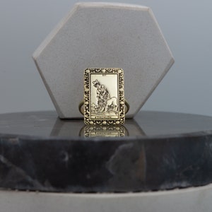 The Strength Tarot Card Ring Silver Tarot Jewelry Tarot Gifts Gift For Mom Girlfriend Gifts Personalized Ring Astrology Ring Uluerjewelry