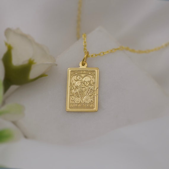 14k Solid Gold Skeleton Lovers Necklace - Romantic Gothic Jewelry, Couple's Love Pendant, Unique Anniversary Gift, Handcrafted Fine Necklace