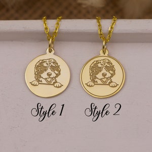14K Solid Gold Aussiedoodle Pendant - Dog Lover Jewelry, Canine Charm, Pet Lover Gift, Puppy Necklace, Animal Lover Charm, Animal Necklace