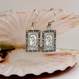 Tarot Card Earrings The World  Gold or Silver-Tarot Jewelry Gifts-Gold Magical Earrings-Mystical Earrings Gifts For Her Gift For Mom Uluer