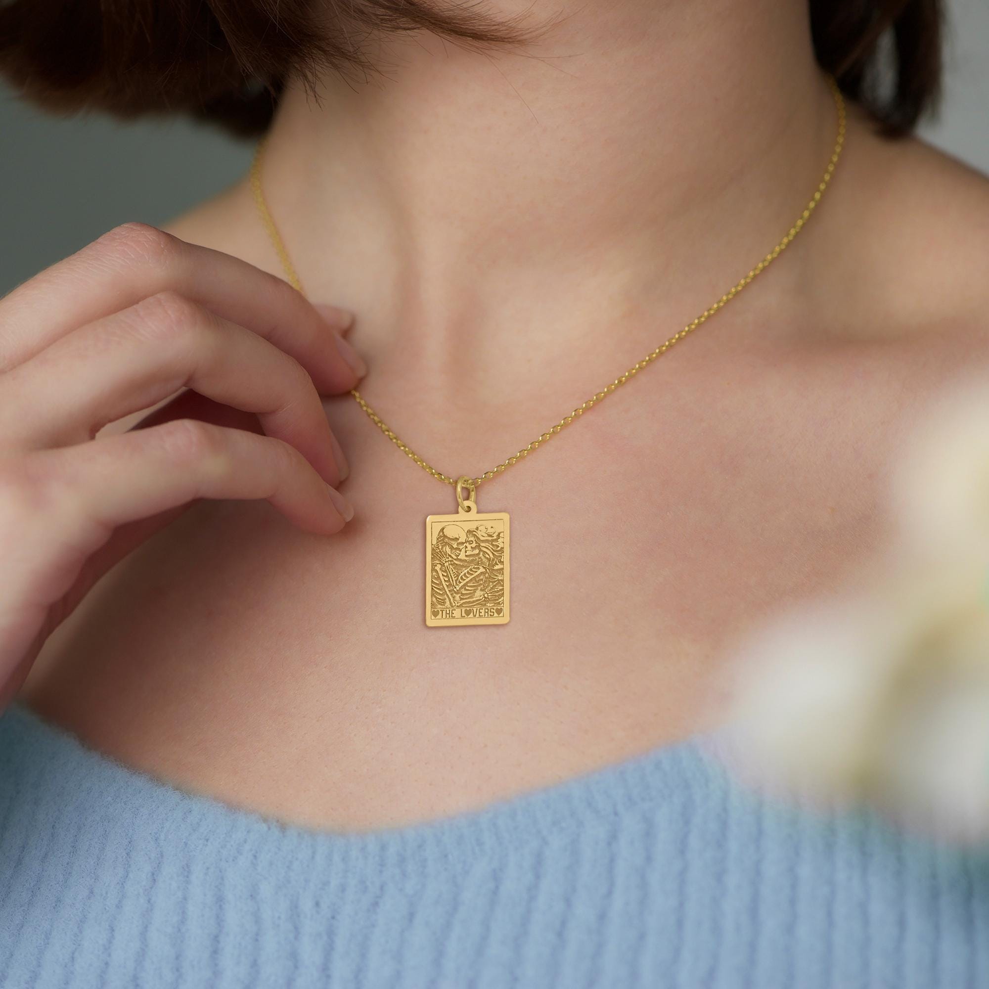 14K Solid Gold the Lovers Pendant – Romantic Jewelry for Couples