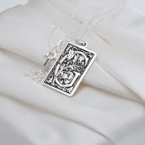 Custom Initial Alphabet Letter Necklace Gold or Silver - Letter Charm Baroque Style - Engraved Pendant Jewelry Necklace - by Uluerjewelry