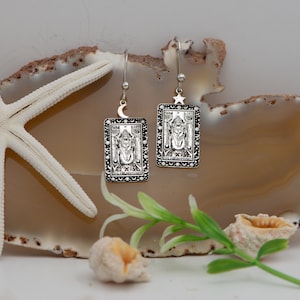 The Hierophant Tarot Card Earrings Gold Silver Tarot Jewelry Gifts Magical Earrings Mystical Earrings Gift For Her Gift For Mom By Uluer