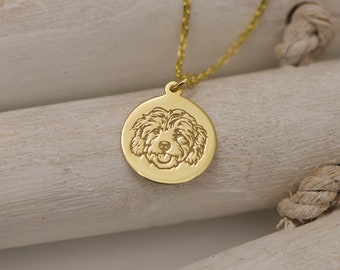 Personalized 14K Solid Gold Cavapoo Necklace - Cute Dog Pendant, Pet Lover Jewelry, Custom Canine Charm, Gift for Dog Owners, Animal Lover