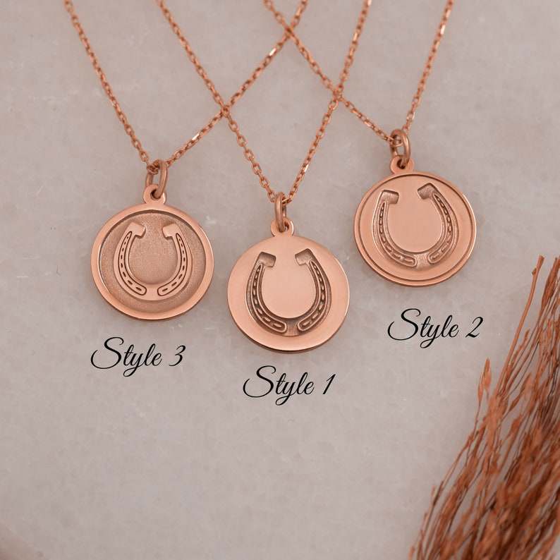 14k Real Solid Gold Horse Shoe Necklace Dainty Horse Shoe Etsy