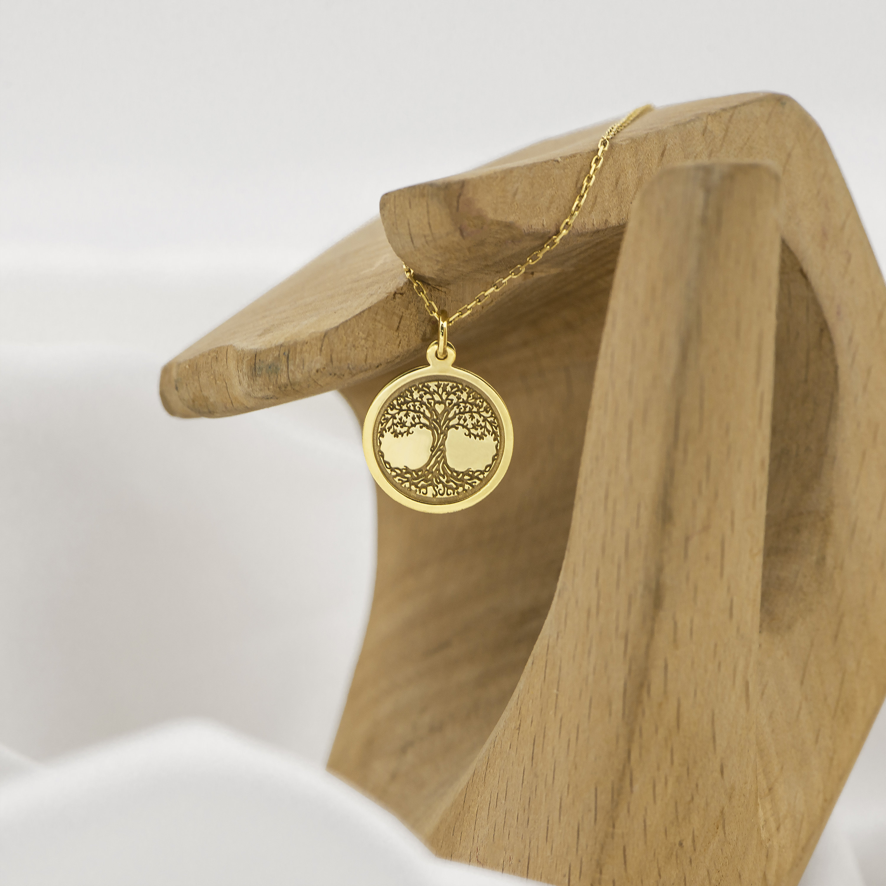 Real 14k Solid Gold Tree of Life Necklace by Demir Uluer - Personalized ...
