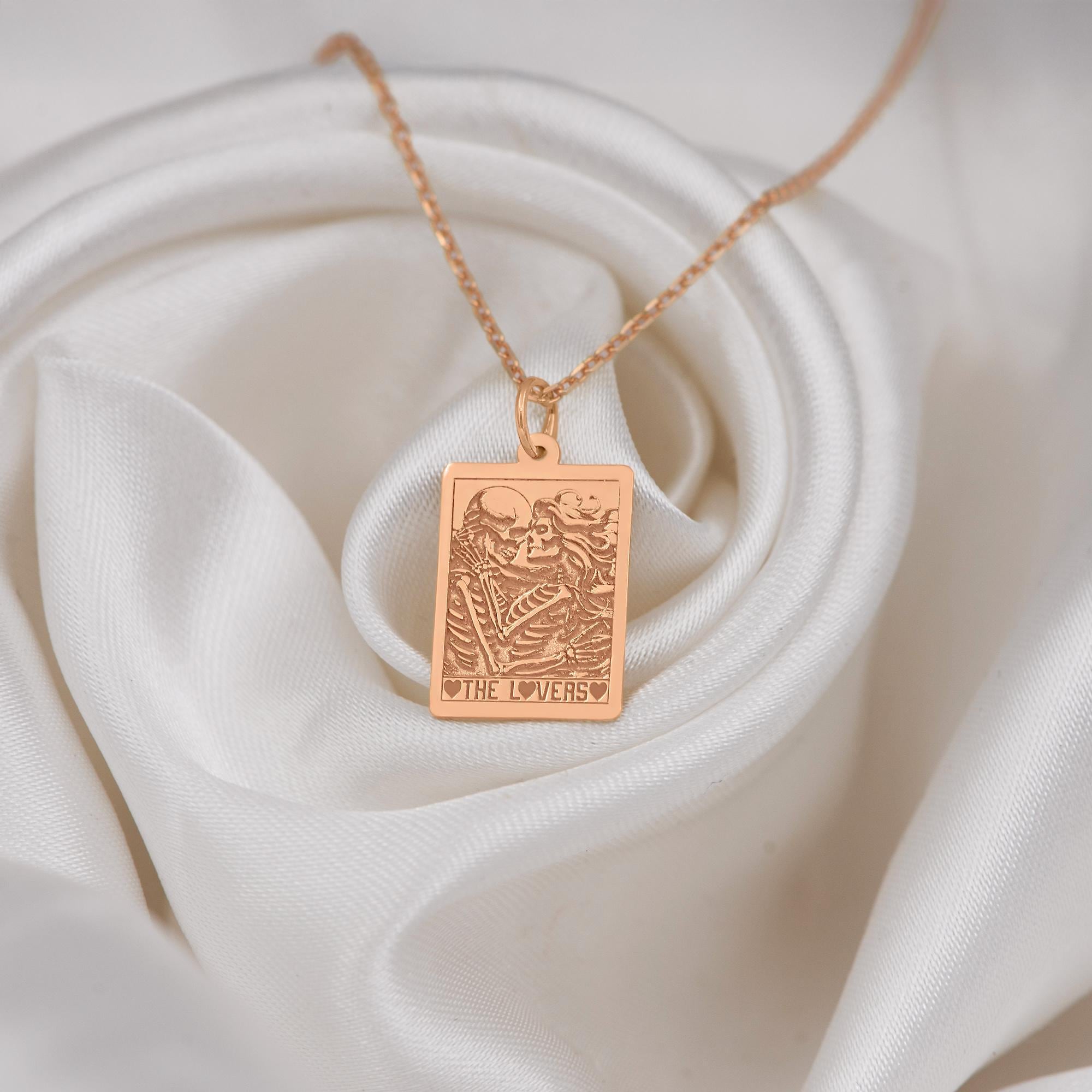 14K Solid Gold the Lovers Pendant – Romantic Jewelry for Couples