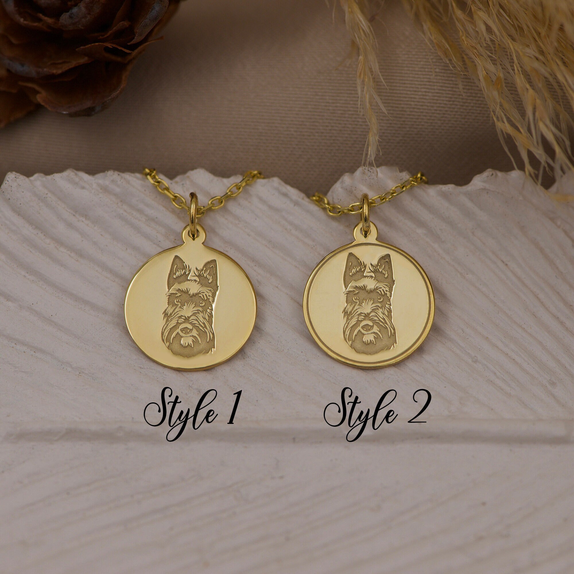 Handmade 14k Solid Gold Scottish Terrier Pendant Necklace By Demir Uluer - Customizable Scottie Dog Charm - Animal Jewelry Gift Pet Lovers