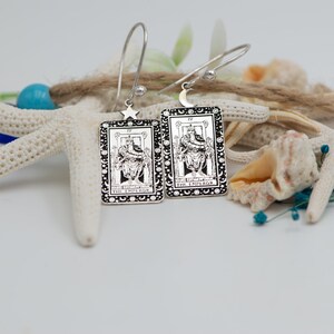 Tarot Card Earrings The Emperor  Gold Silver Tarot Jewelry Gifts Magical Earrings Mystical Earrings Gift For Her Gift For Mom By Uluer