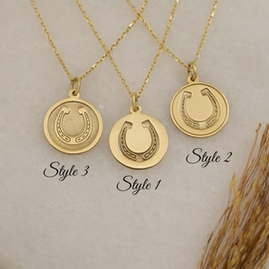 14k Real Solid Gold Horse Shoe Necklace - Dainty Horse Shoe  Pendant - Personalized Spiritual Jewelry - Gift for Her - By Demir Uluer