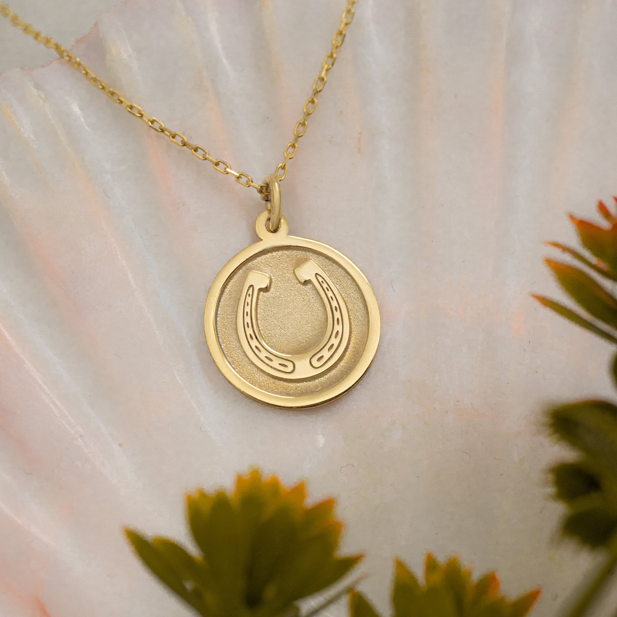 14k Real Solid Gold Horse Shoe Necklace Dainty Horse Shoe Etsy