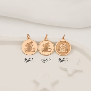 Personalized 14k Real Solid Gold Rabbit and Butterfly Necklace - Dainty ...