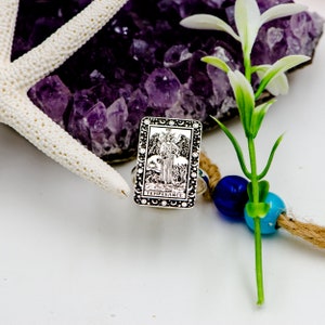 Tarot Jewelry  The Temperance Tarot Card Ring Silver Tarot Gifts Astrology Ring Zodiac Ring Gift For Her Mom Gifts Personalized Ring Uluer