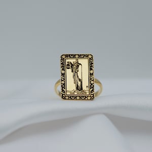 The Hermit Tarot Card Ring Sterling Silver or Gold Tarot Gifts Astrology Ring Zodiac Ring Gift For Her Mom Gifts Christmas Gifts by Uluer