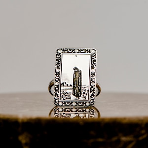 Five Of Cups Tarot Card Rings Gold Silver Tarot Cards Jewelry Silver or Gold Gift For Mom,Tarot Gifts ,Gift for her Gifts For Women,Uluer