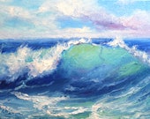 Ocean Oil Painting Seascape Original Art Waves Wall Art