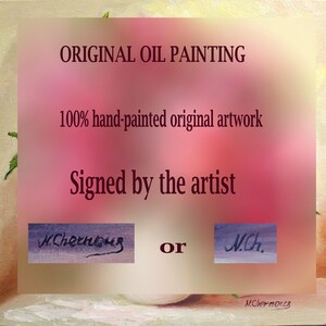 Peony oil painting, 100% hand-painted original artwork. Signed by the artist