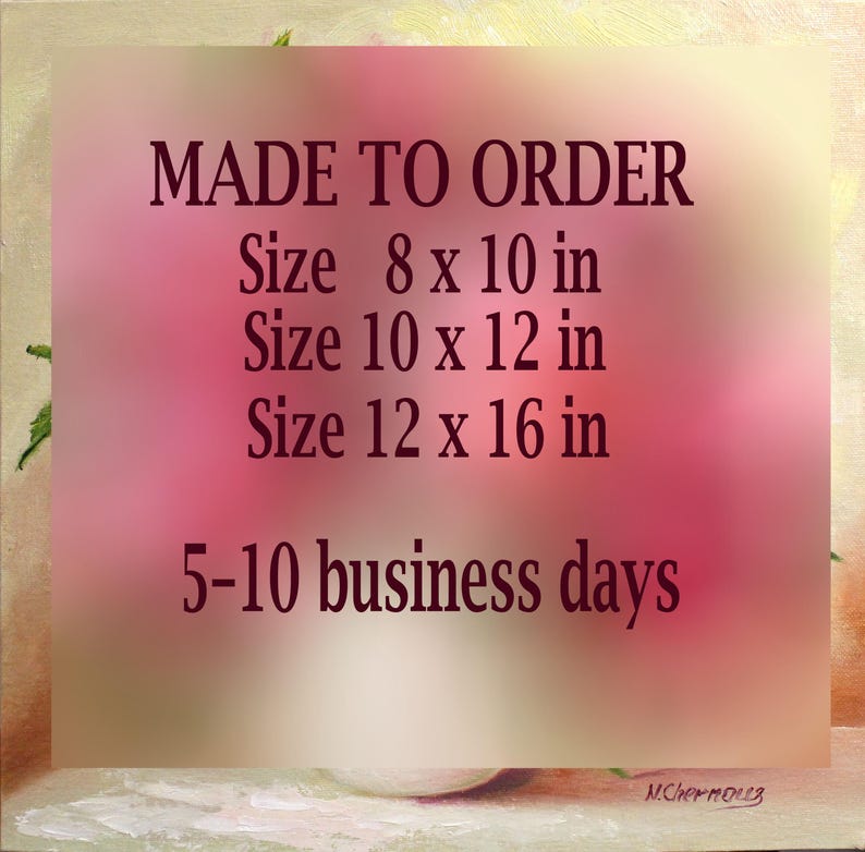 Peonies painting, size 8x10 inch, 10x12 inch, 12x16 inch