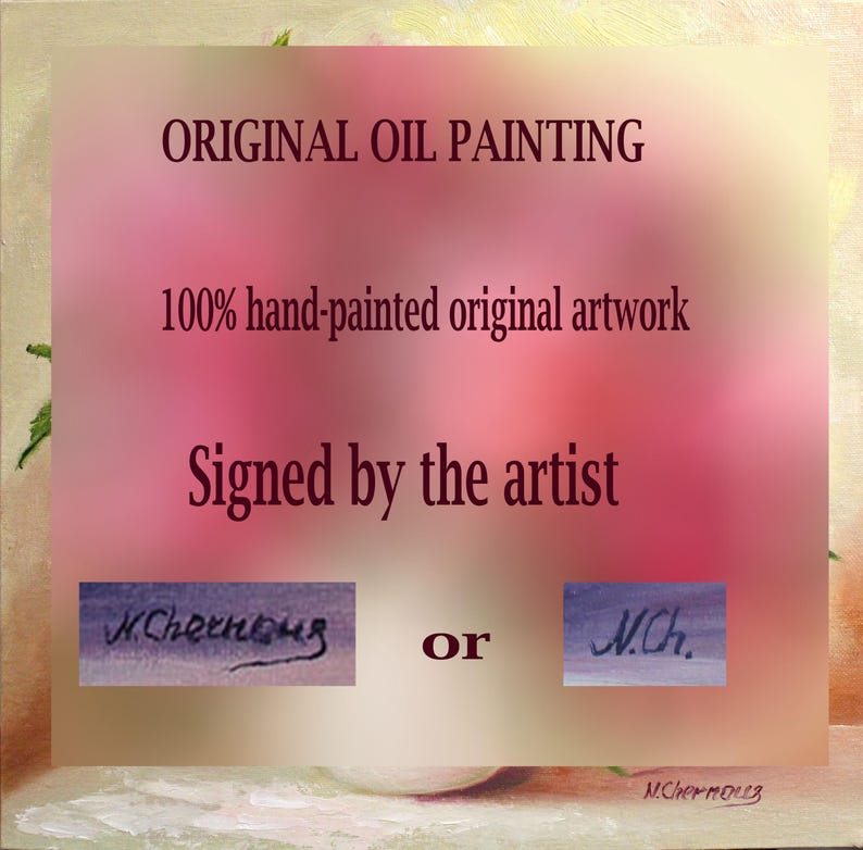 Original peony oil painting