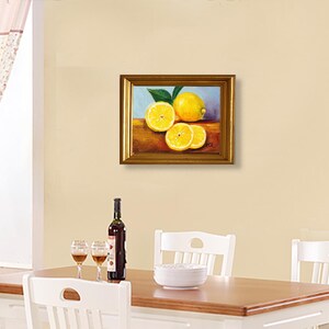 Lemon oil painting, Citrus still life for your kitchen