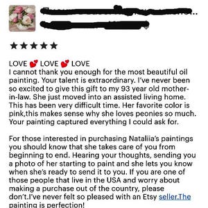 Peony oil painting .Review by buyer