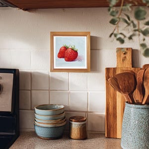 Strawberry oil painting original art
