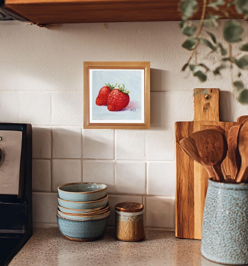 Strawberry oil painting original art
