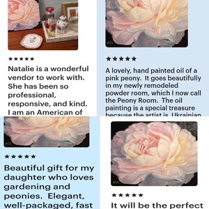 Peony oil painting, reviews of buyers.