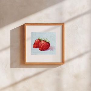 Strawberry oil painting original art