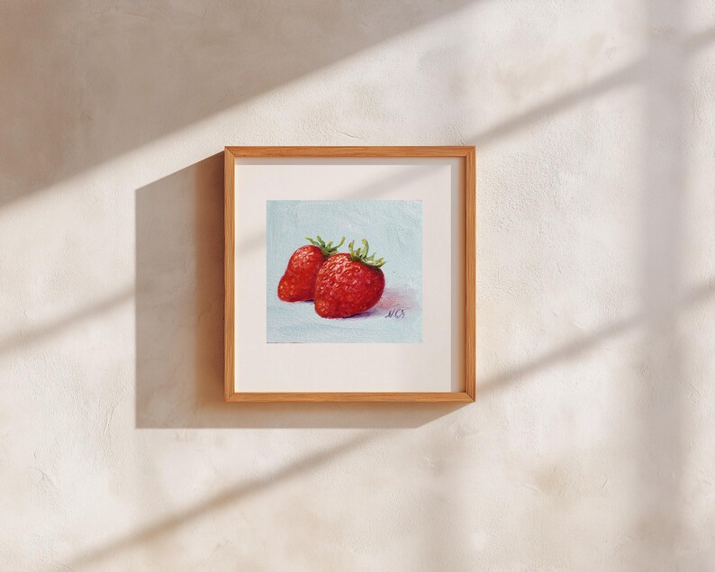 Strawberry oil painting original art