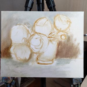 Peony oil painting