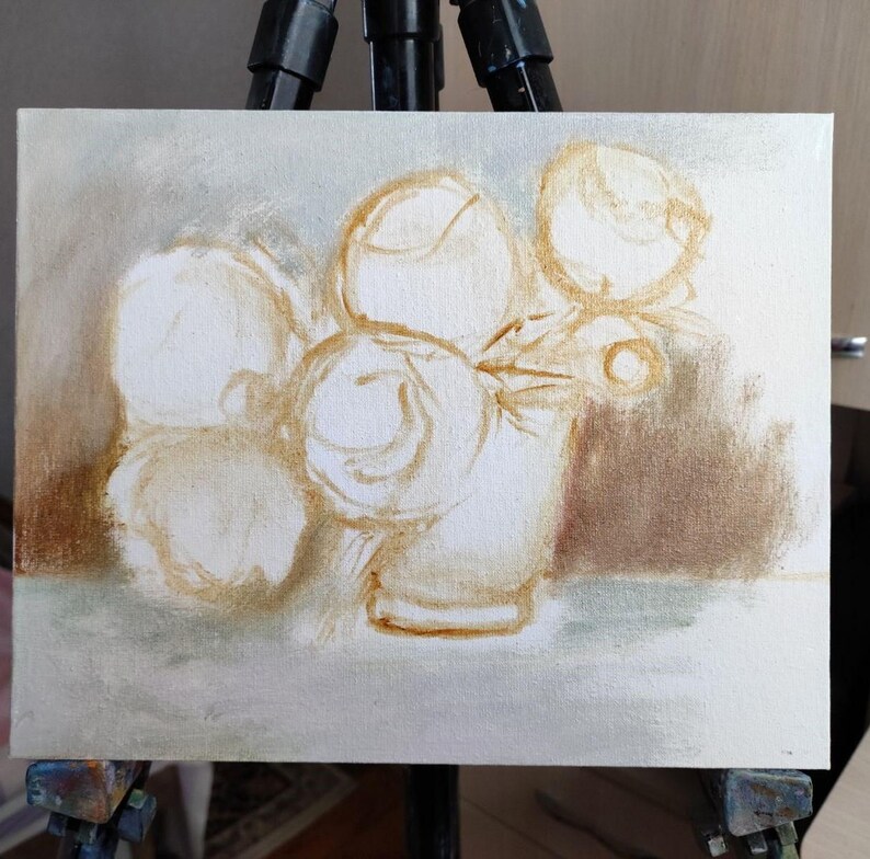 Peony oil painting