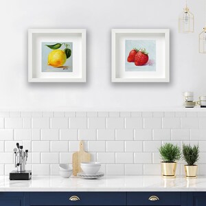 Lemon oil painting. Kitchen original art.