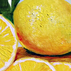 Lemon oil painting, Close-up